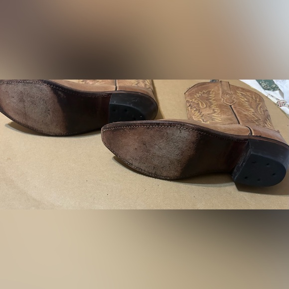 Ladies Old West Brown Leather Western Boots - Picture 4 of 4